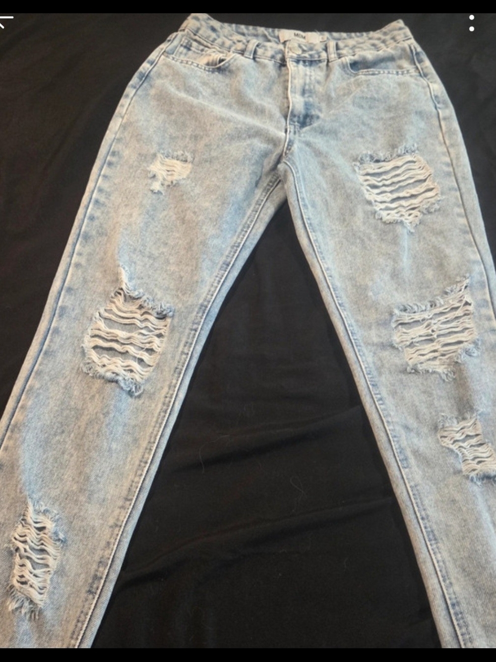 Refuge MOM Jeans Size 5 Light Wash Acid Wash High Waisted Distressed Ripped Mom